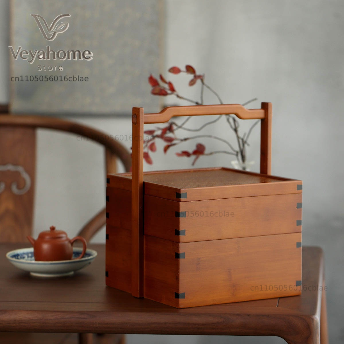 Bamboo Tea Set Storage Box Chi - đánh giá và giá Food Snacks Basket