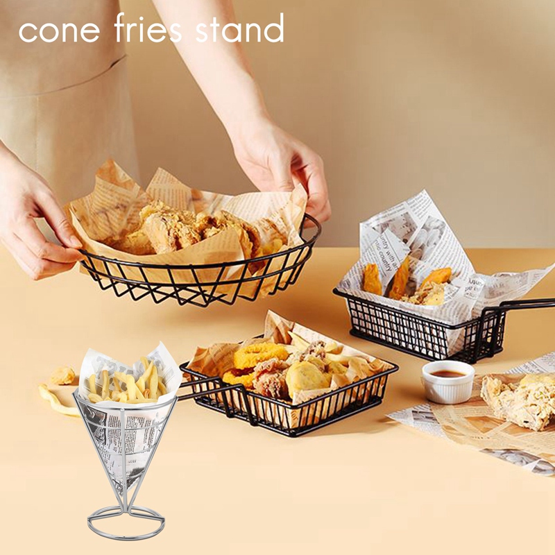 4 Pcs French Fries Stand Cone  - đánh giá và giá Food Snacks Basket