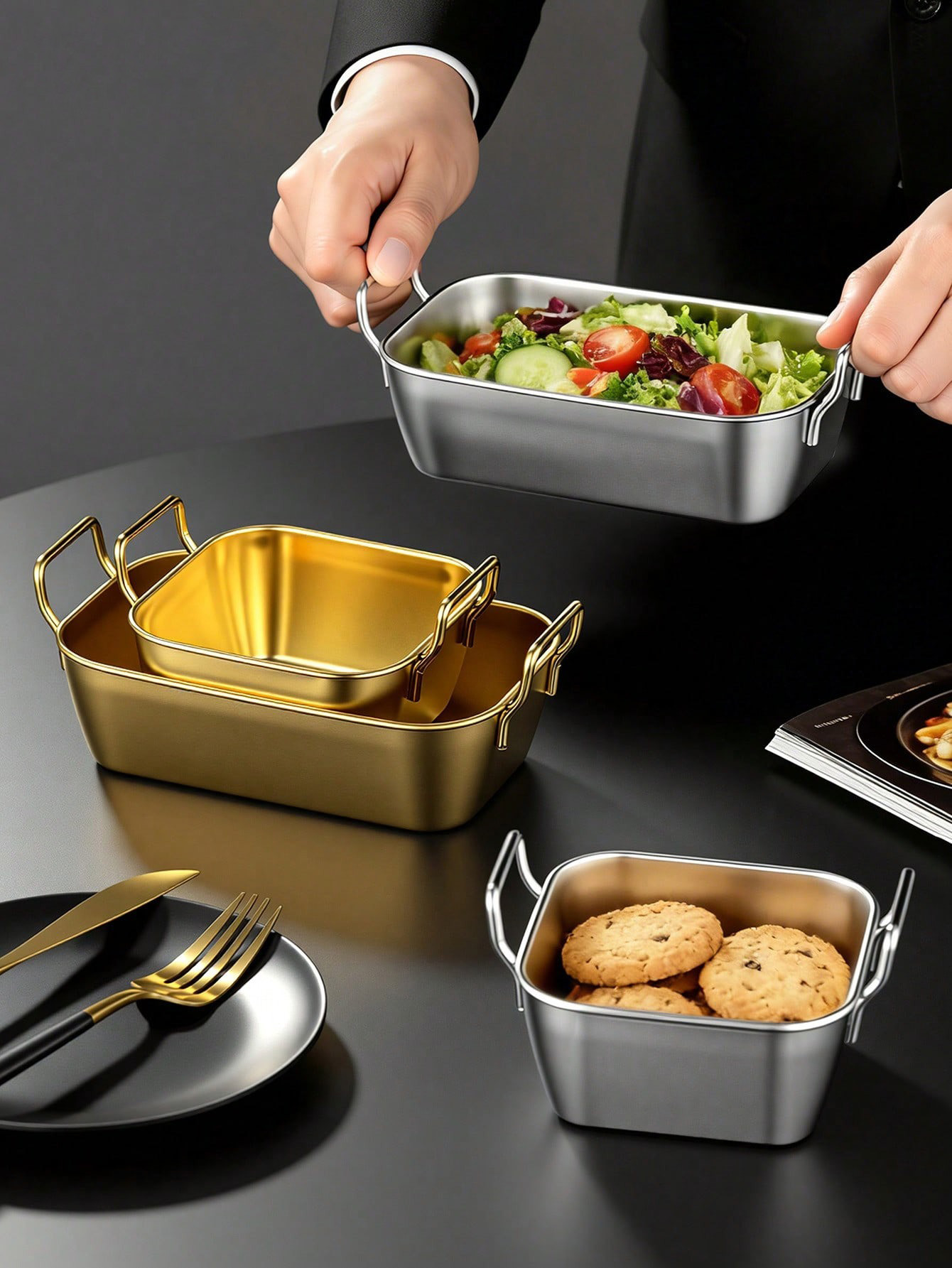 1pc Stainless Steel Double-ear - đánh giá và giá Food Snacks Basket