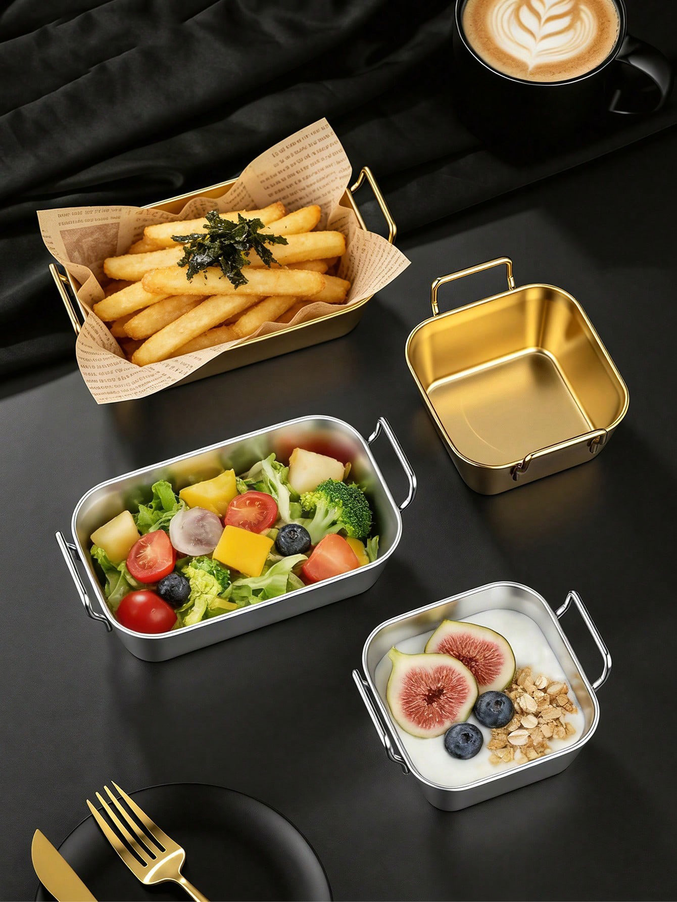 1pc Stainless Steel Double-ear - đánh giá và giá Food Snacks Basket