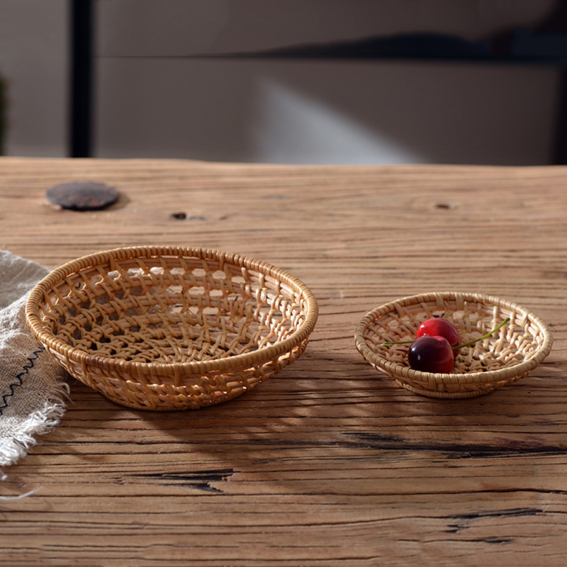 Round Bamboo Rattan Tray, Hand - đánh giá và giá Food Snacks Basket
