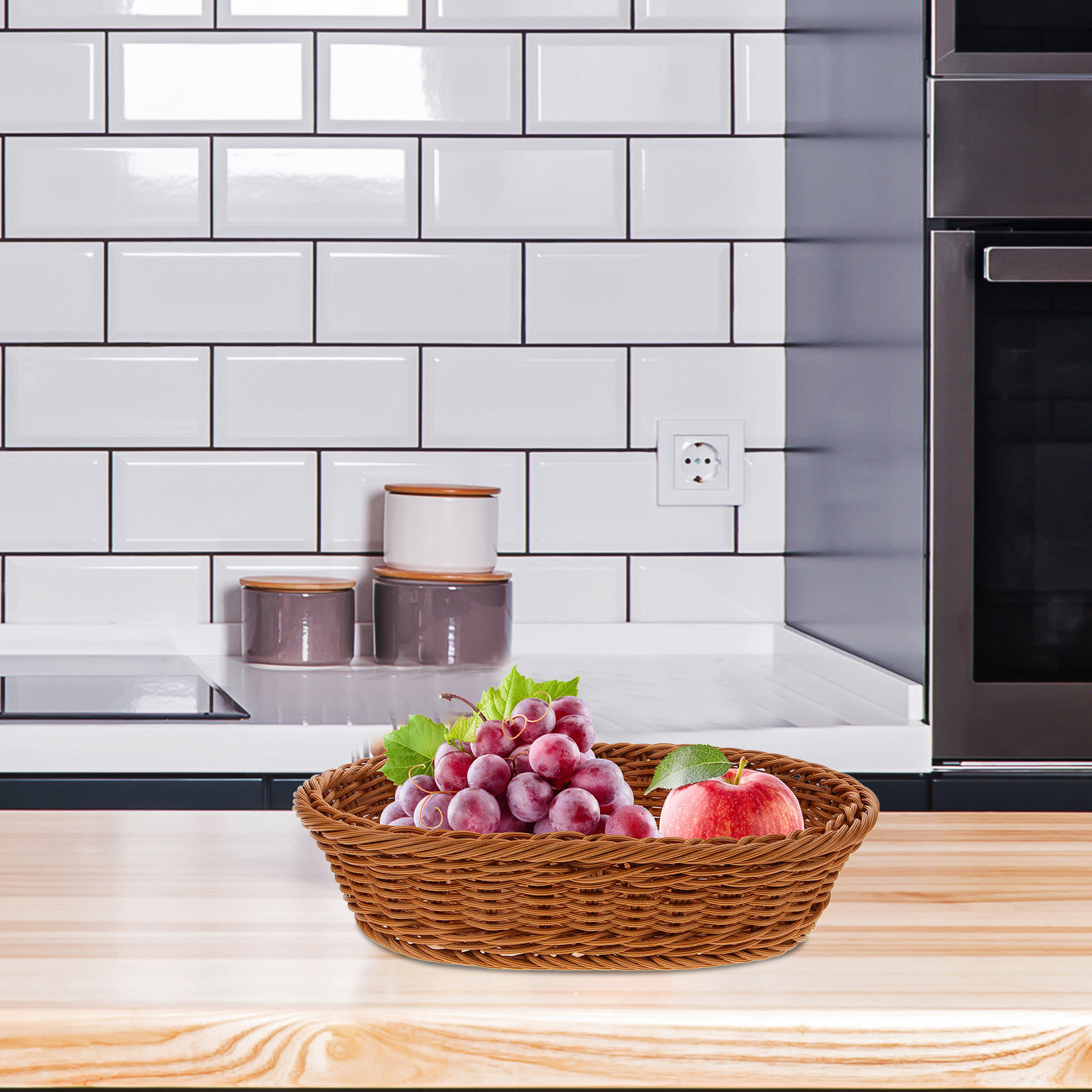 PP Woven Fruit Basket Oval Rus - đánh giá và giá Food Snacks Basket